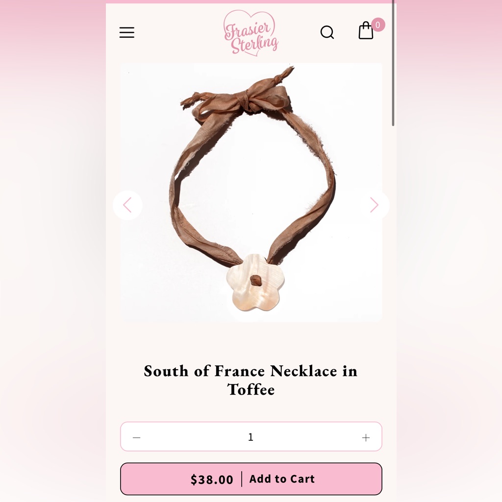 Frasier Sterling South Of France Toffee Fabric And Pearl Flower Choker Brand New